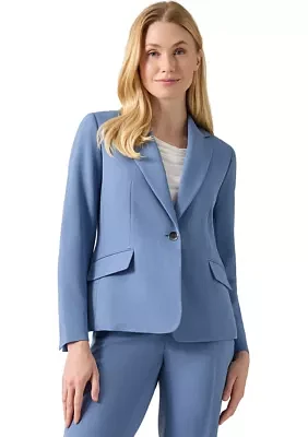 Petite One Button Notch Collar Jacket