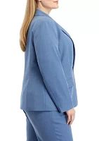 Plus One Button Notch Collar Jacket