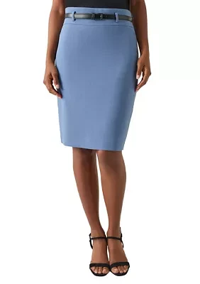 Women's High Waisted Belted Skirt