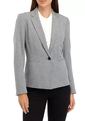 Petite Stretch Crepe One-Button Jacket