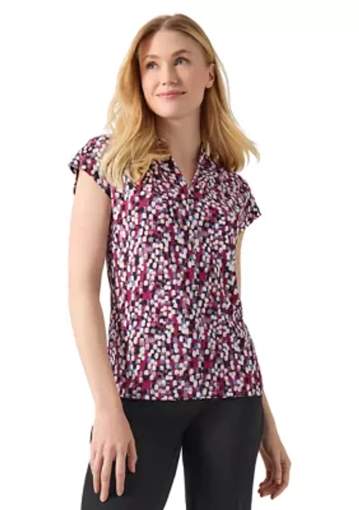 Women's Printed Cap Sleeve Top