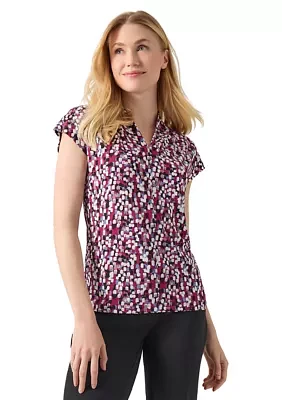 Women's Printed Cap Sleeve Top