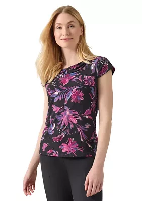 Women's Printed Cowl Neck Top