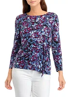 Women's 3/4 Sleeve Tie Front Top