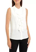 Women's Sleeveless Button Front Top