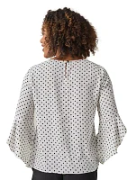 Petite Dot Printed Blouse