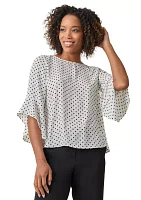 Petite Dot Printed Blouse