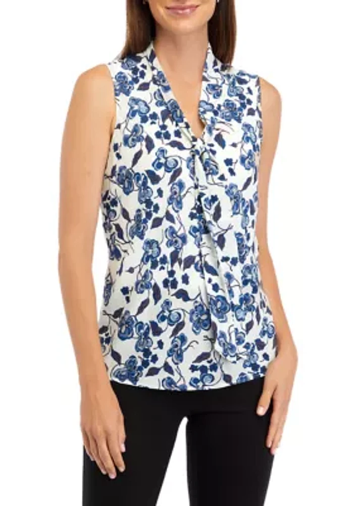 Women's Sleeveless Tie Front Top