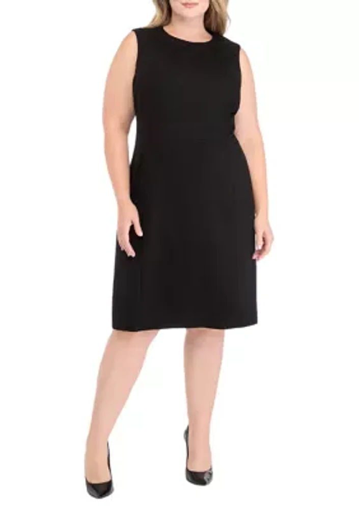 Plus Waistband Detail Sheath Dress