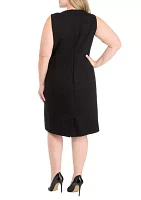 Plus Waistband Detail Sheath Dress