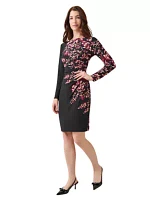 Women's Long Sleeve Side Pleat Dress