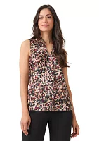 Petite Sleeveless Tie Front Top