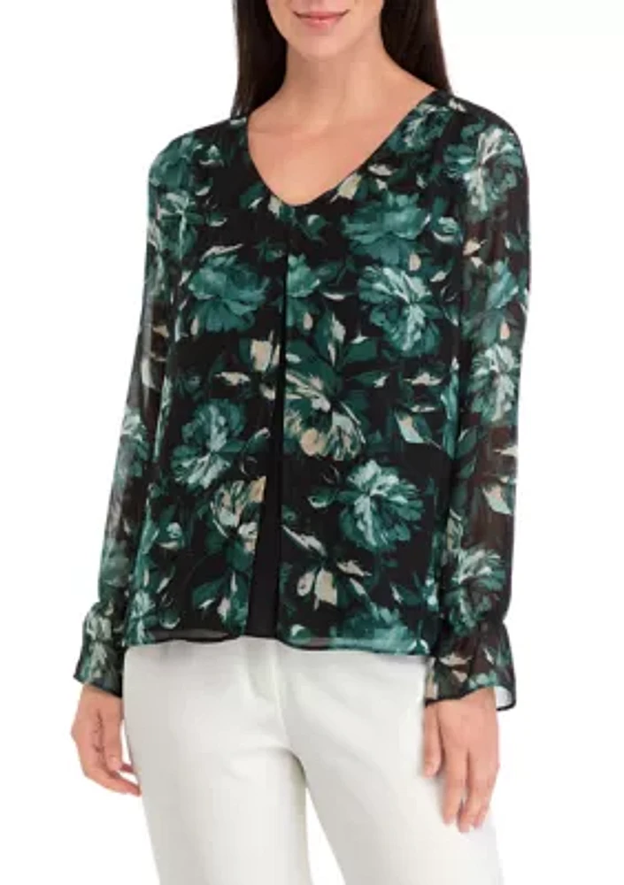 Women's Double Layer Printed Blouse