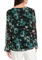 Women's Double Layer Printed Blouse