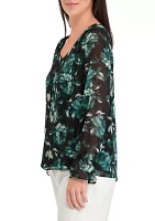 Women's Double Layer Printed Blouse