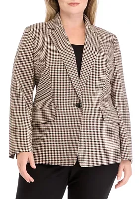 Plus One Button Notch Collar Jacket