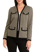 Women's Collarless Open Jacket