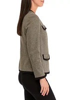 Women's Collarless Open Jacket