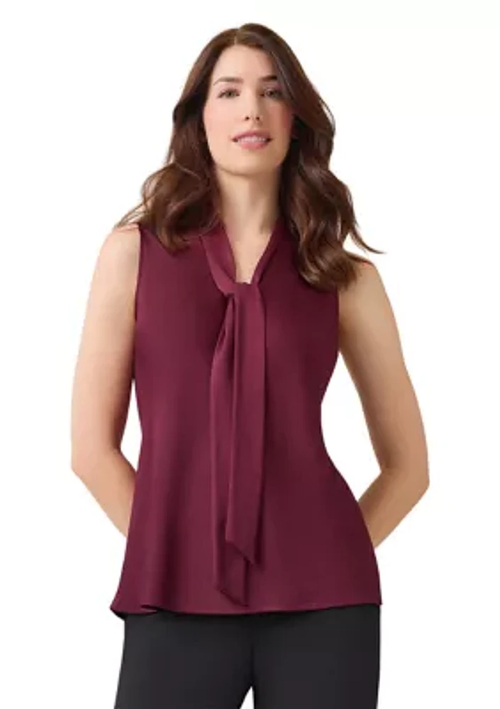 Women's Sleeveless Tie Front Blouse