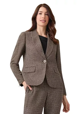 Petite One Button Shawl Collar Jacket