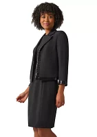 Women's Open Front Suit Separate Jacket with Sequin Trim