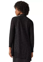 Women's Sweater Knit Open Front Sequin Cardigan