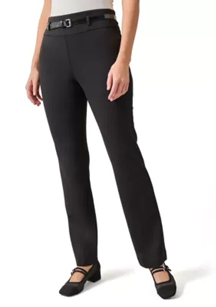 Women's High Rise Pull On Pants with Belt