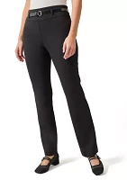 Women's High Rise Pull On Pants with Belt