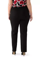 Plus High Rise Pull On Pants with Belt