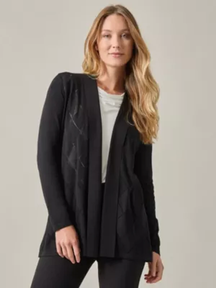 Women's Shawl Collar Pointelle Cardigan