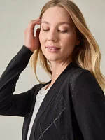 Women's Shawl Collar Pointelle Cardigan