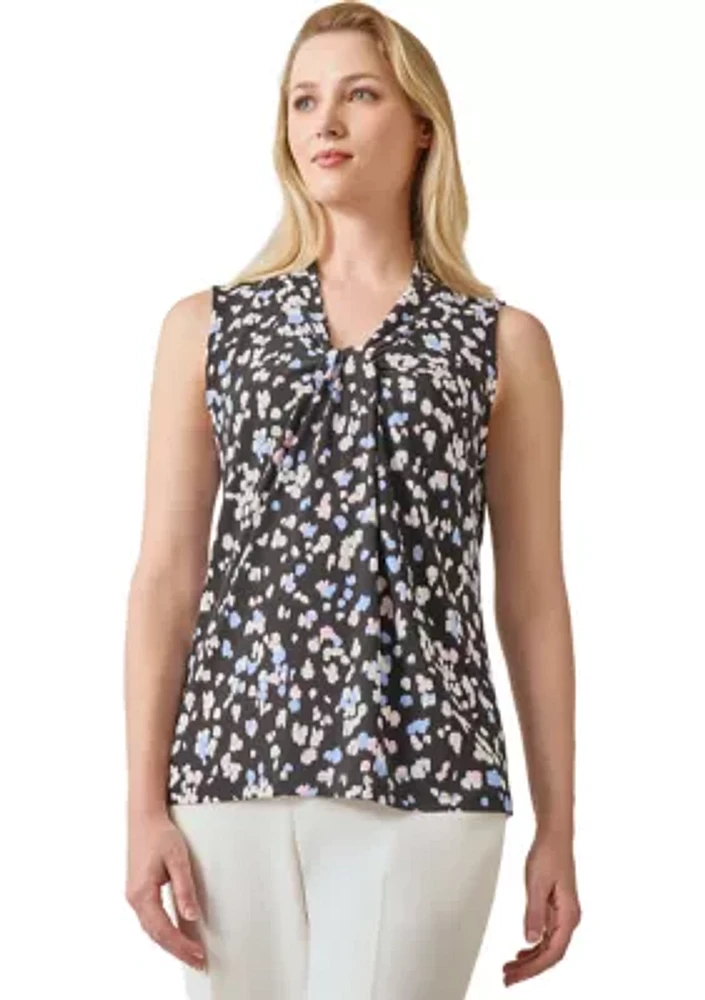 Women's Printed Knot Front Top