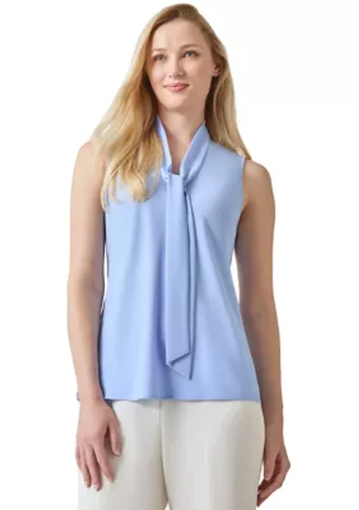 Women's Sleeveless Tie Neck Blouse