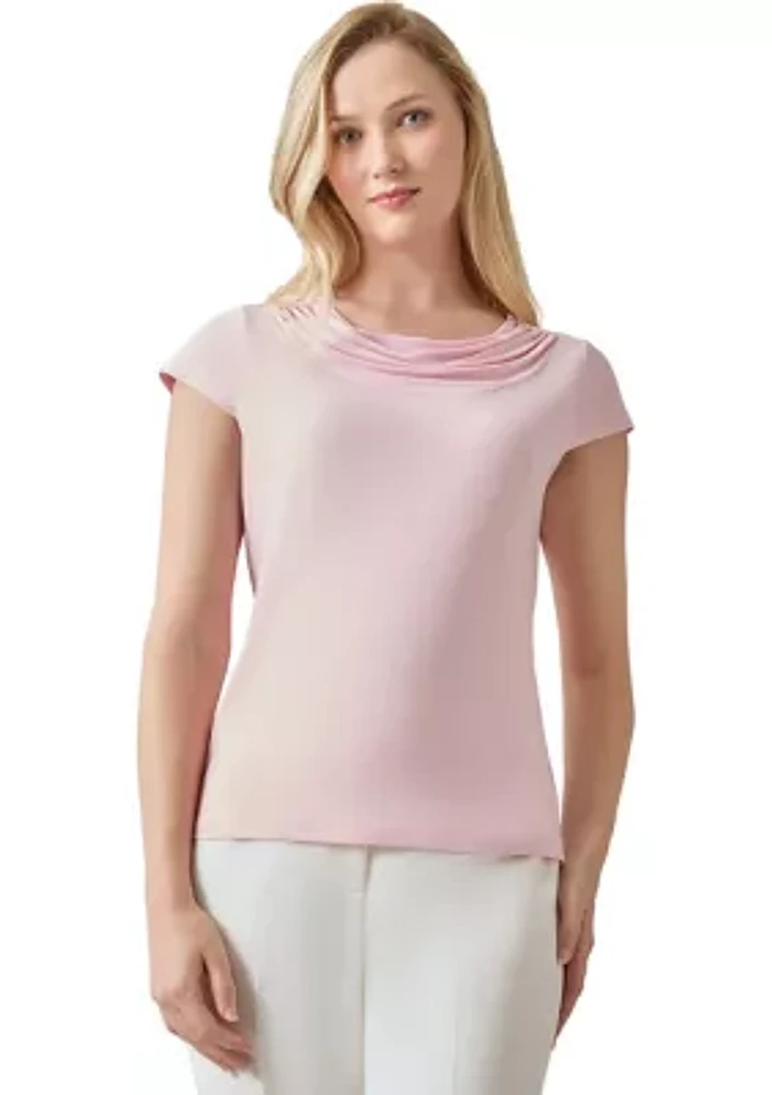 Women's Cap Sleeve Cowl Neck Top