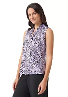 Women's Sleeveless Bias Tie Front Blouse