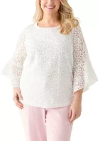 Plus Bell Sleeve Lace Blouse