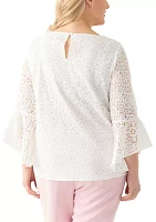 Plus Bell Sleeve Lace Blouse