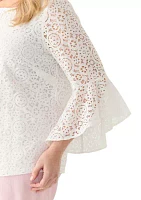 Plus Bell Sleeve Lace Blouse