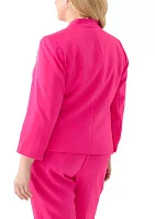 Plus Stretch Crepe Open Blazer Jacket
