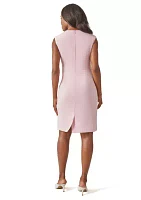 Women's Extended Cap Sleeve Solid Sheath Dress