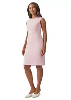 Women's Extended Cap Sleeve Solid Sheath Dress