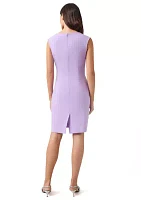 Women's Solid Split Neck Sheath Dress