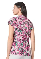 Women's Multi Printed V-Neck Knit Top