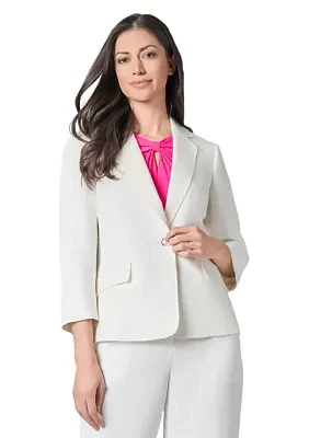 Women's Linen 3/4 Sleeve One Button Suit Separate Jacket