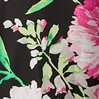 Plus Multi Floral Print Tiered Flutter Sleeve Dress