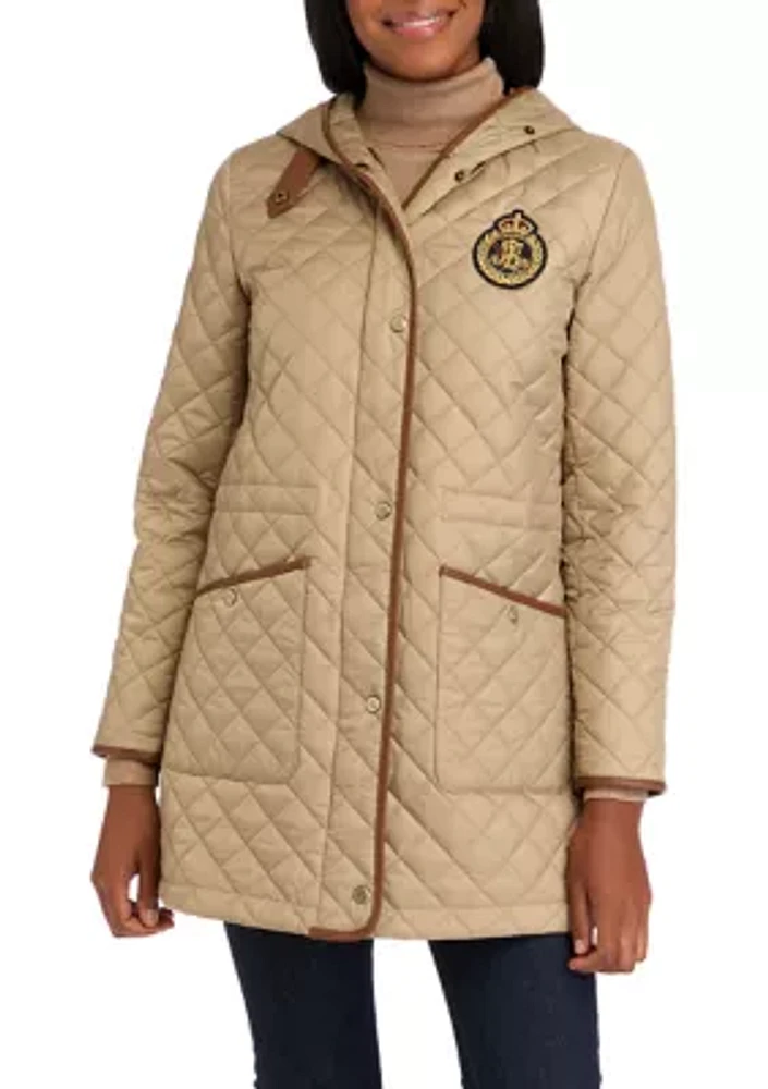 Women's Quilted Coat with Crest