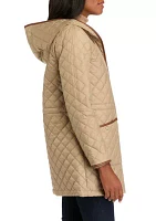 Women's Quilted Coat with Crest