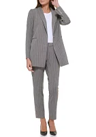 Women's Pinstripe One Button Blazer