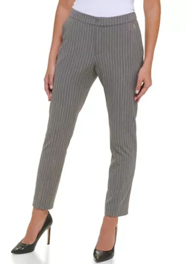 Pinstripe Sloane Slim Leg Ankle Pant