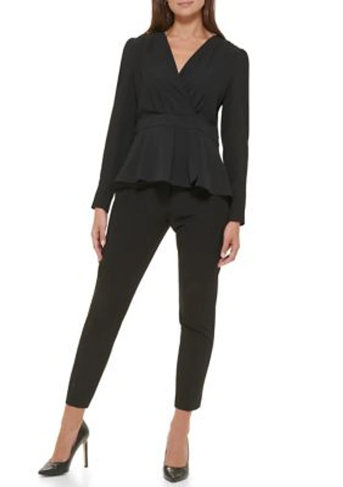 Women's Long Sleeve Peplum Blouse